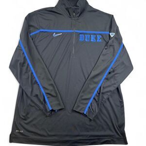 Nike Duke Blue Devils Elite Dri Fit Quarter Zip Pullover Mens XL Black